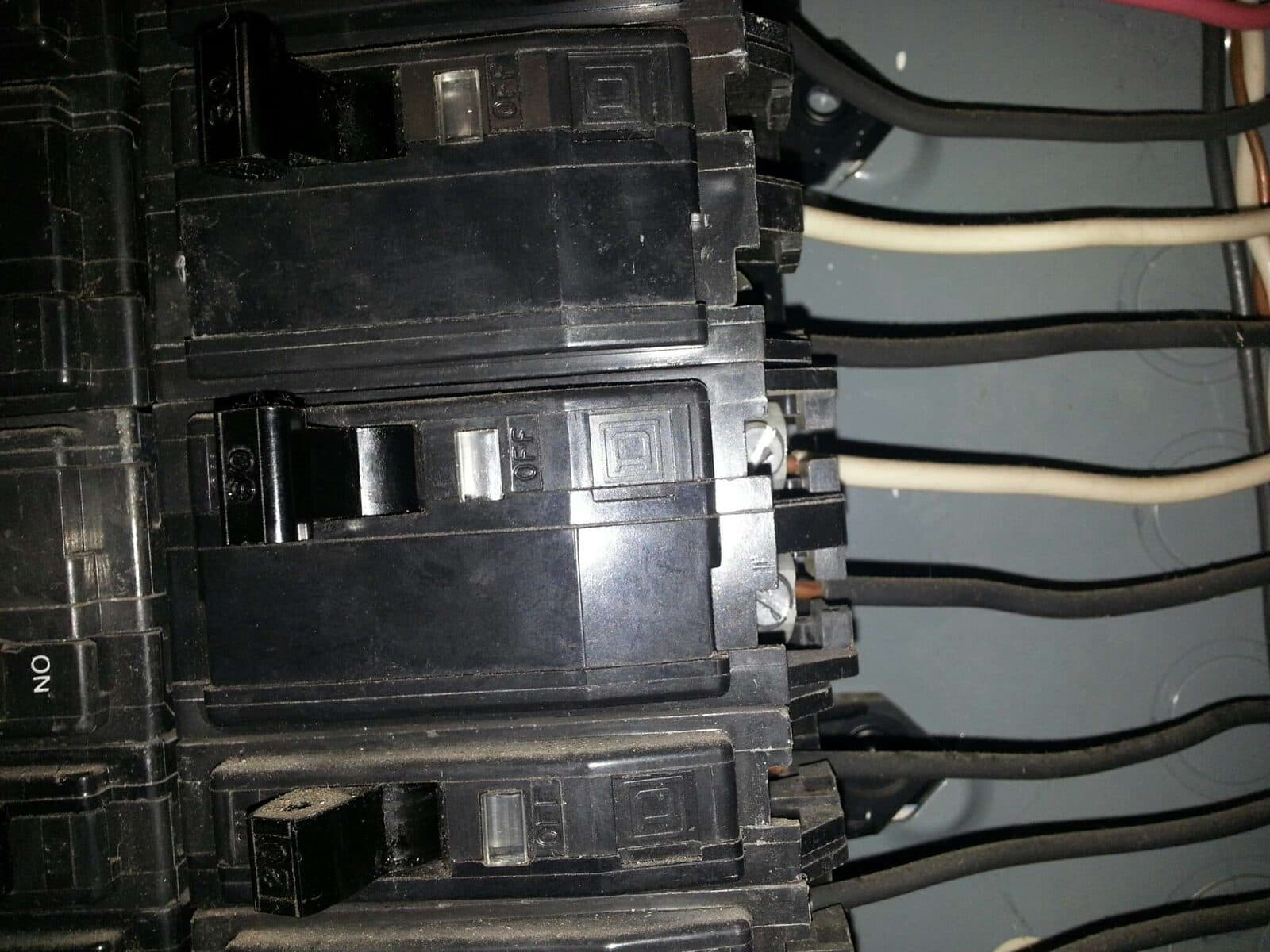 Inside of an electrical panel checked during a 4-point inspection